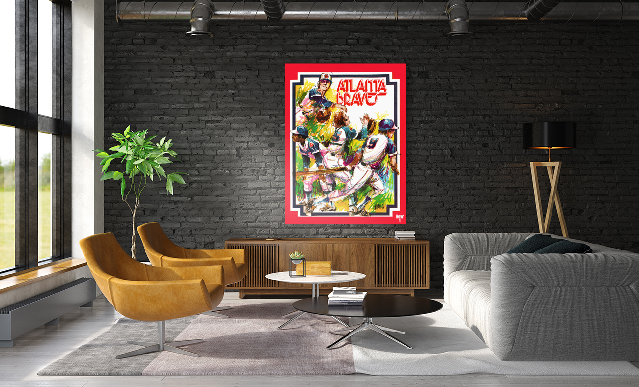 1975 Atlanta Braves Throwback Art Art