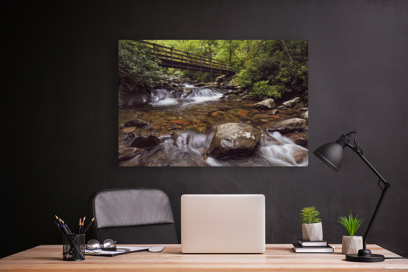 Smoky Mountains  River and Bridge Art