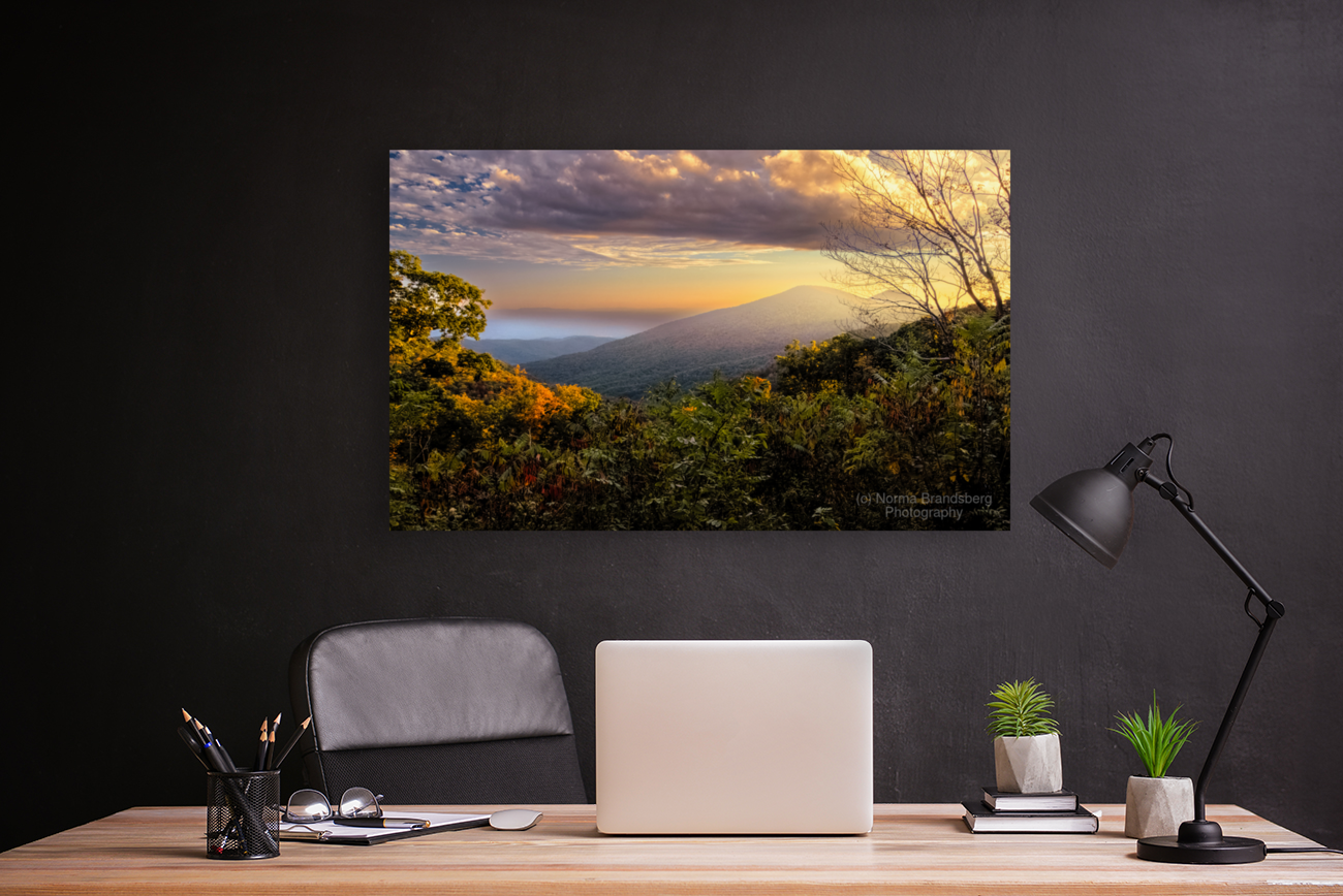 Virginia Blue Ridge Parkway Sunset Fog Art