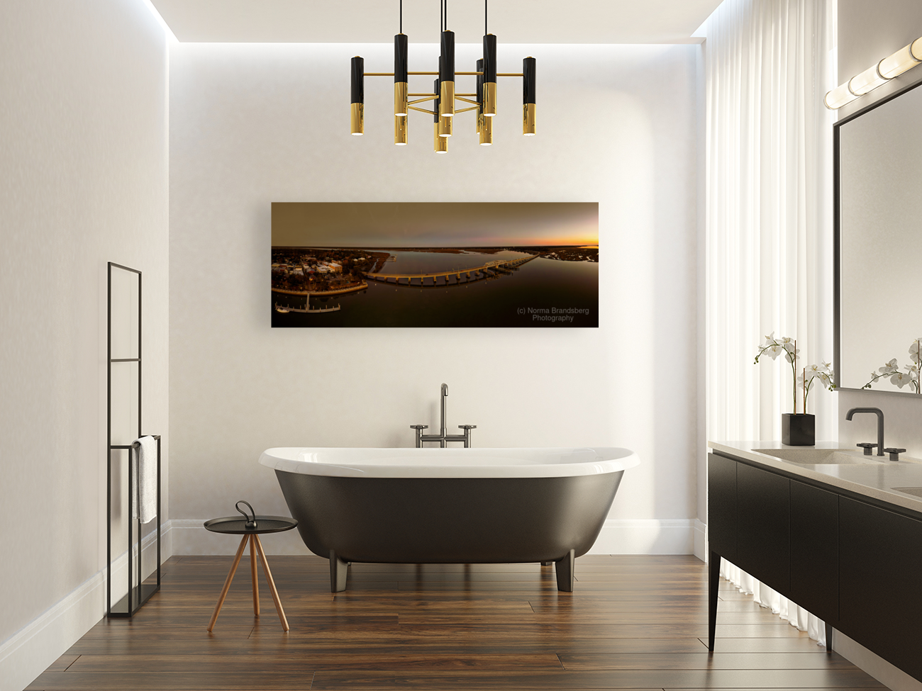 Beaufort Richsrd Woods Swing Bridge at Sunset Art