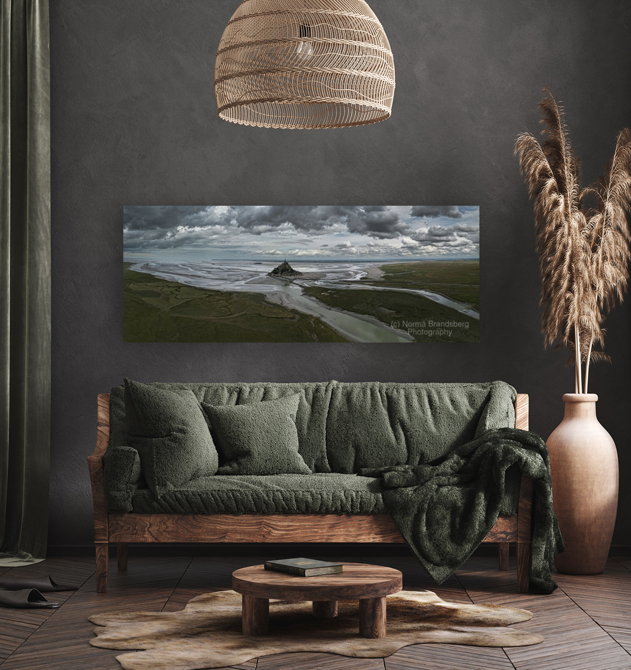 Mont  Saint Michel Overhead Panorama Art