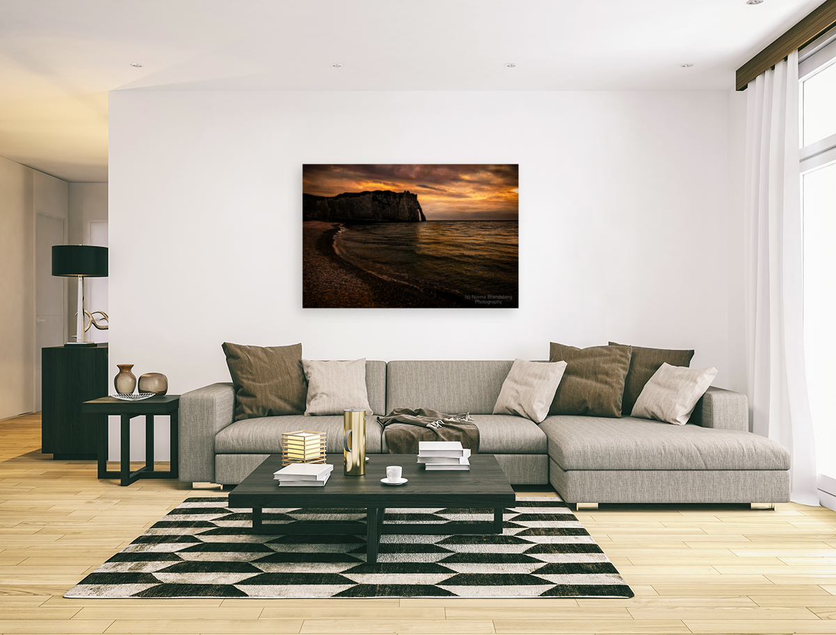 Etretat Cliff Sunset Art