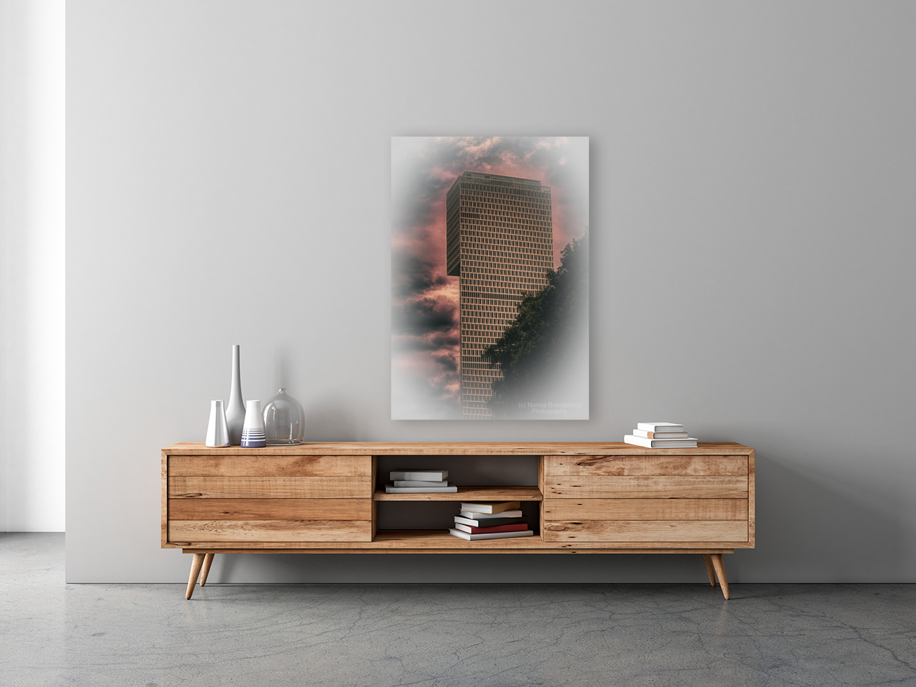 Frankfurt One Skyscraper Sunset Art