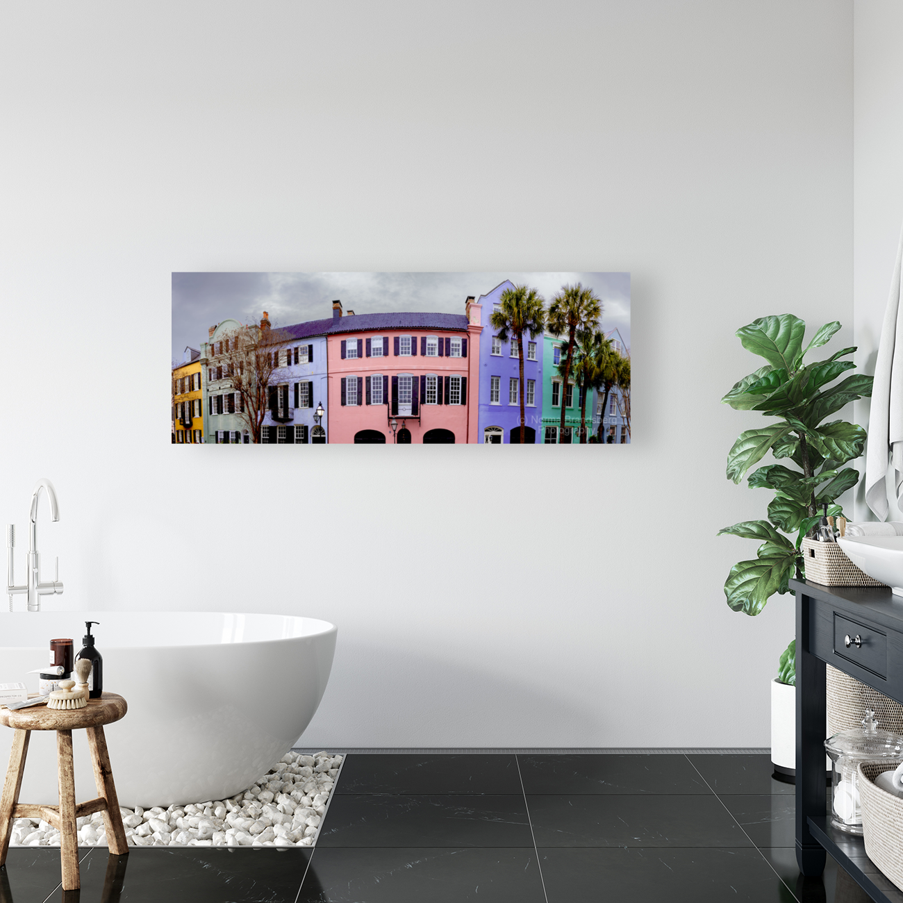 Charleston Rainbow Row Art