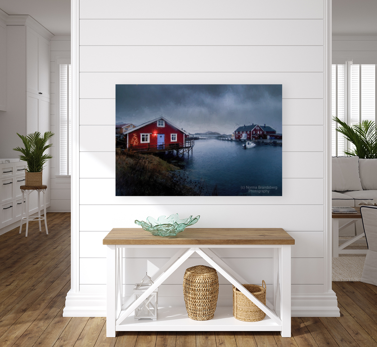 Lofoten Islands Christmas Red House Art