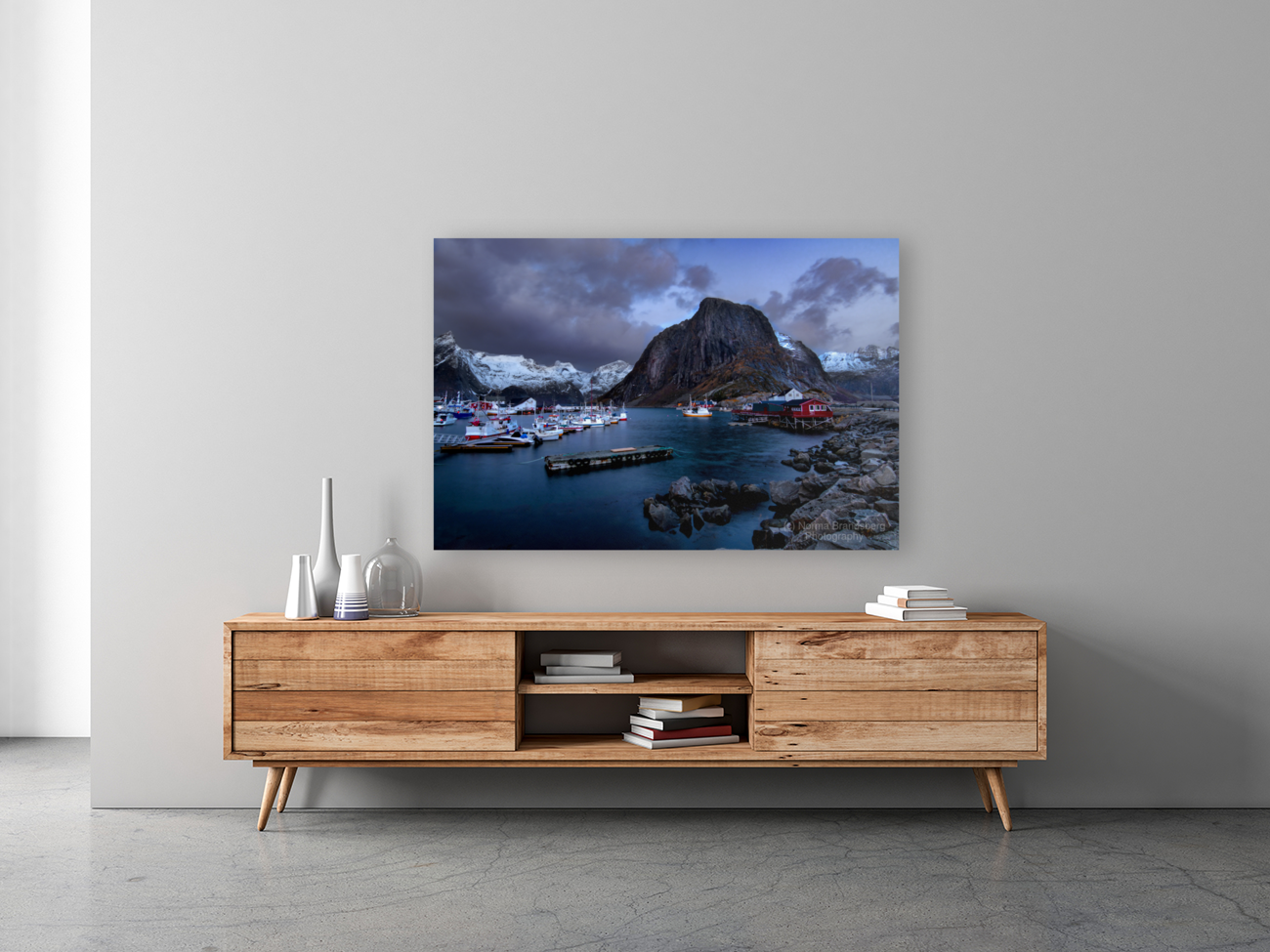 Lofoten Winter Hamnoya  Harbor Art