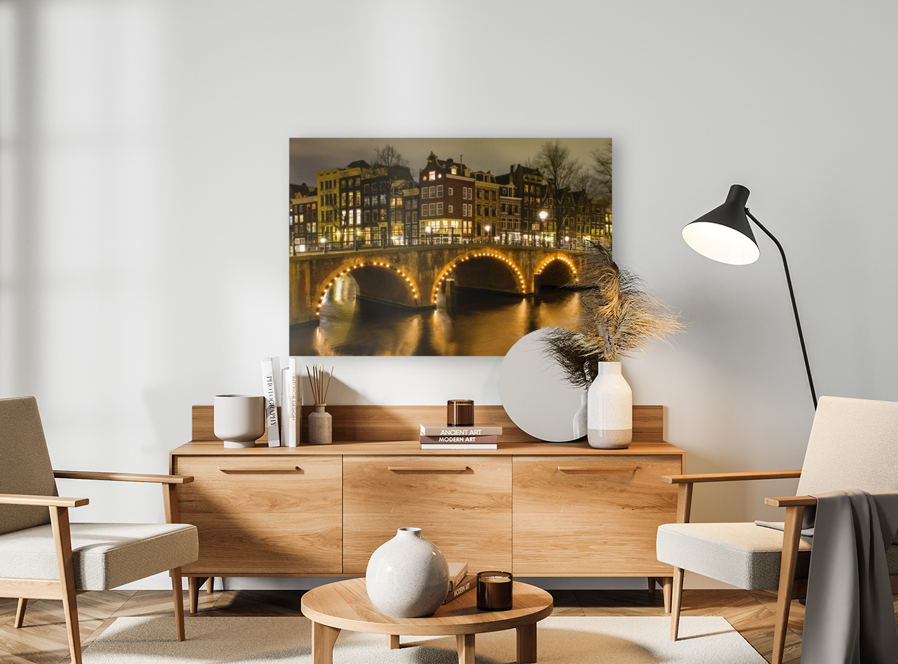 Old Amsterdam Canals Evening Art