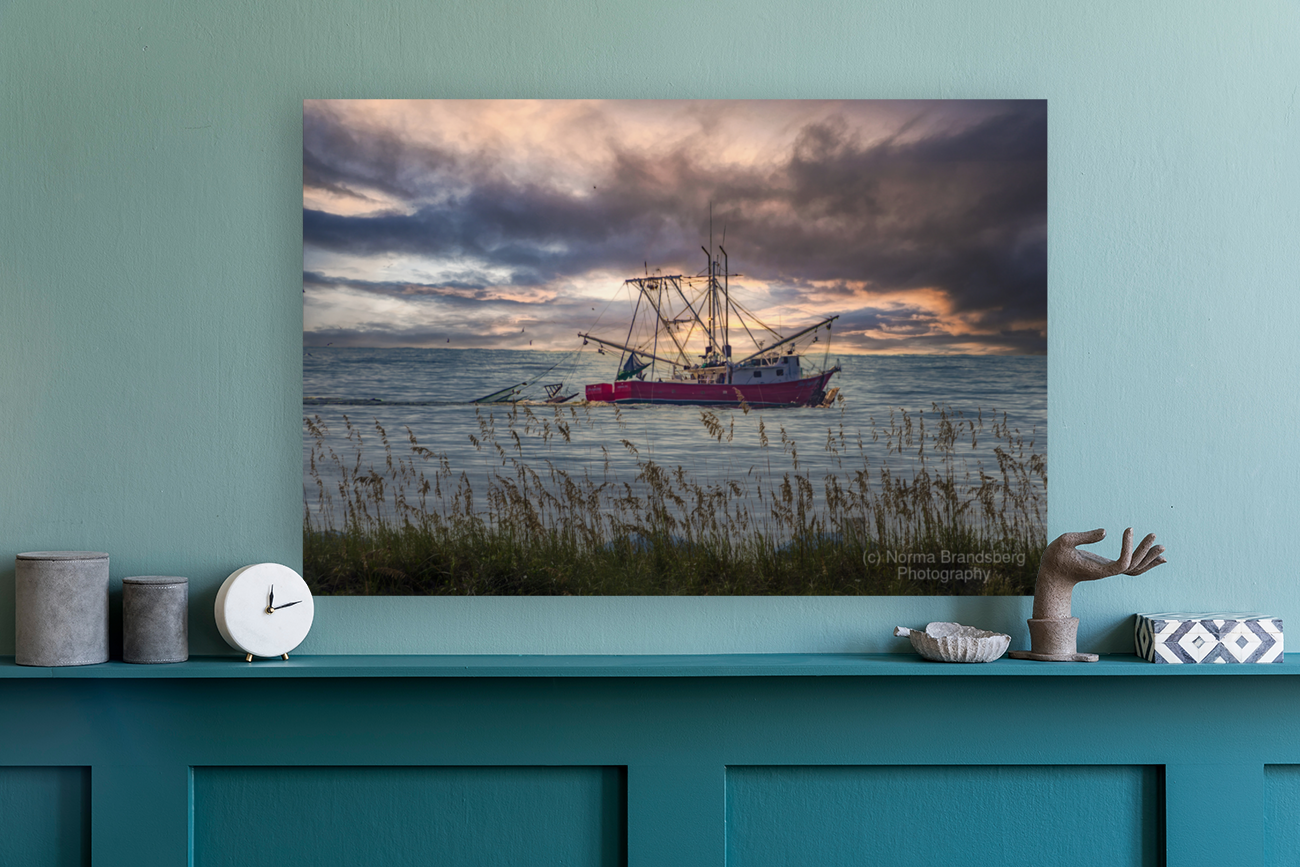 Hilton Head Shrimper Sunrise Art