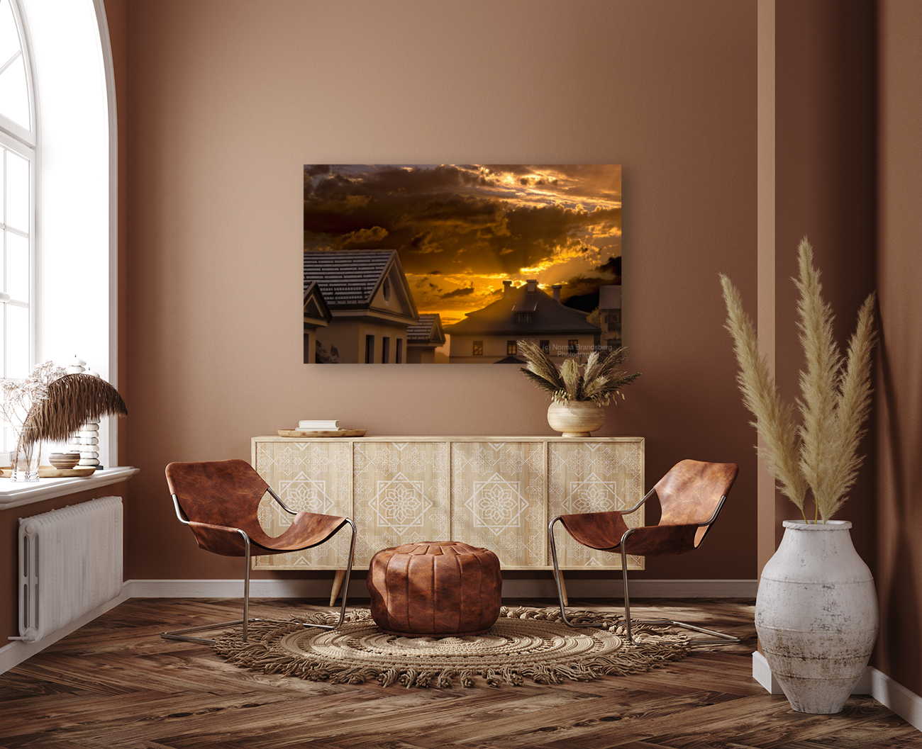 Sesto Sexten Sunset Sunbeams Art