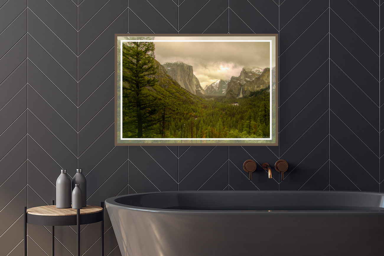 Bordered Yosemite Tunnel View Art