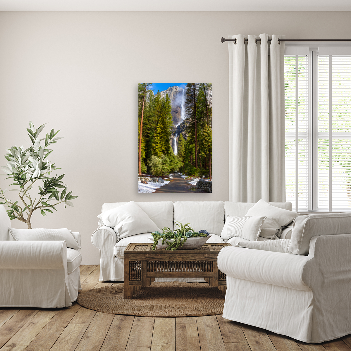 Yosemite Upper and Lower Waterfalls Art