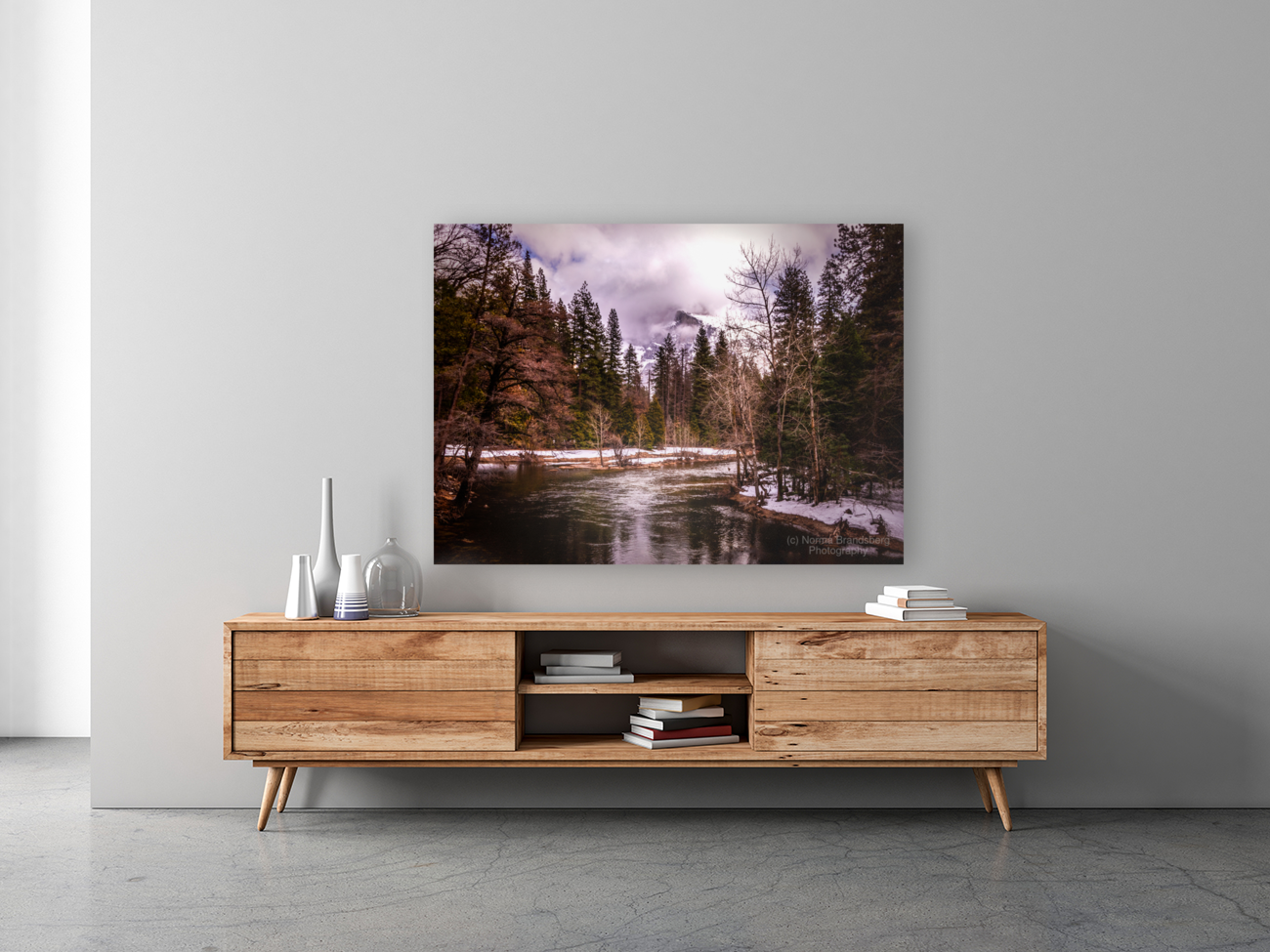 Up the Yosemite Merced River Valley Art