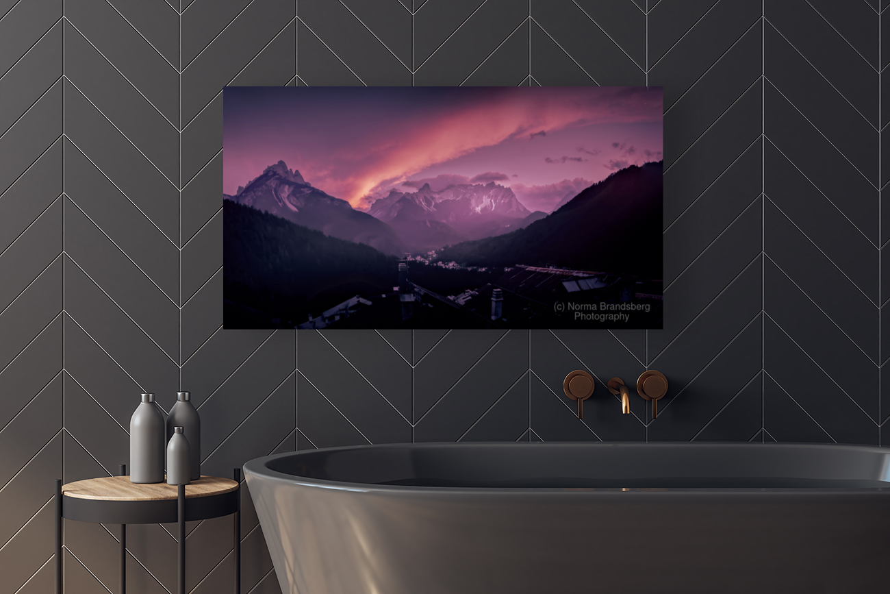 Forno di Zoldo Panorama at Sunset Art