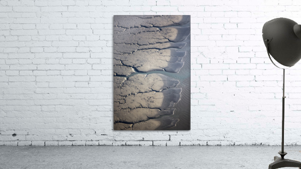 Aerial view of patterns made by water draining over the Silt Mud Flats along Cook Inlet, South-central Alaska; Alaska, United States of America by PacificStock