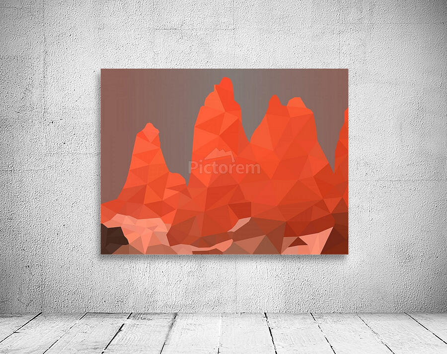 Torres del Paine National Park Low Poly Art  by rizu_designs