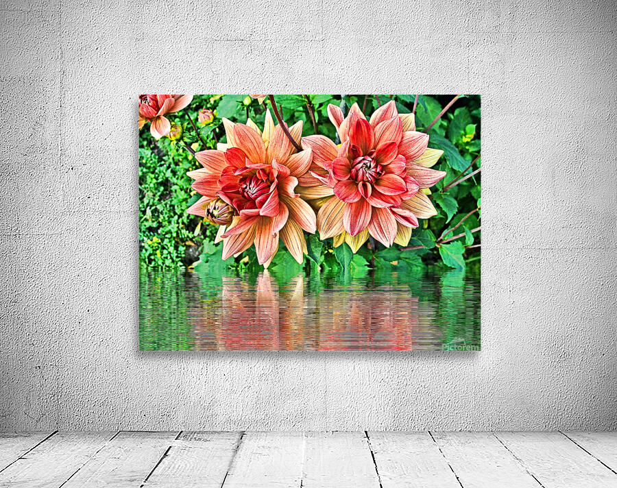 Arte 144 Dahlias Flowers enhanced-paint-style  Wall Preview