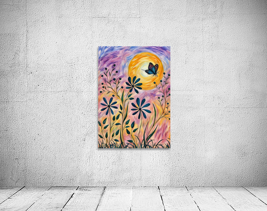 ArtXcl 210 flower butterfly drawing  Wall Preview