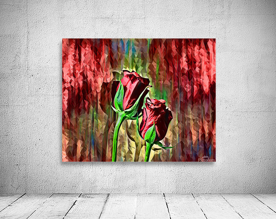 Arte 151 Roses Flowers polyart-paint-style  Wall Preview