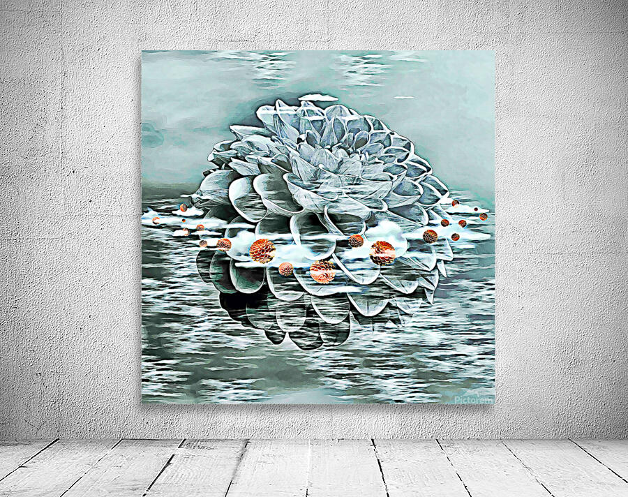 Arte 152 Dahlias in water oil-paint-style Wall Preview