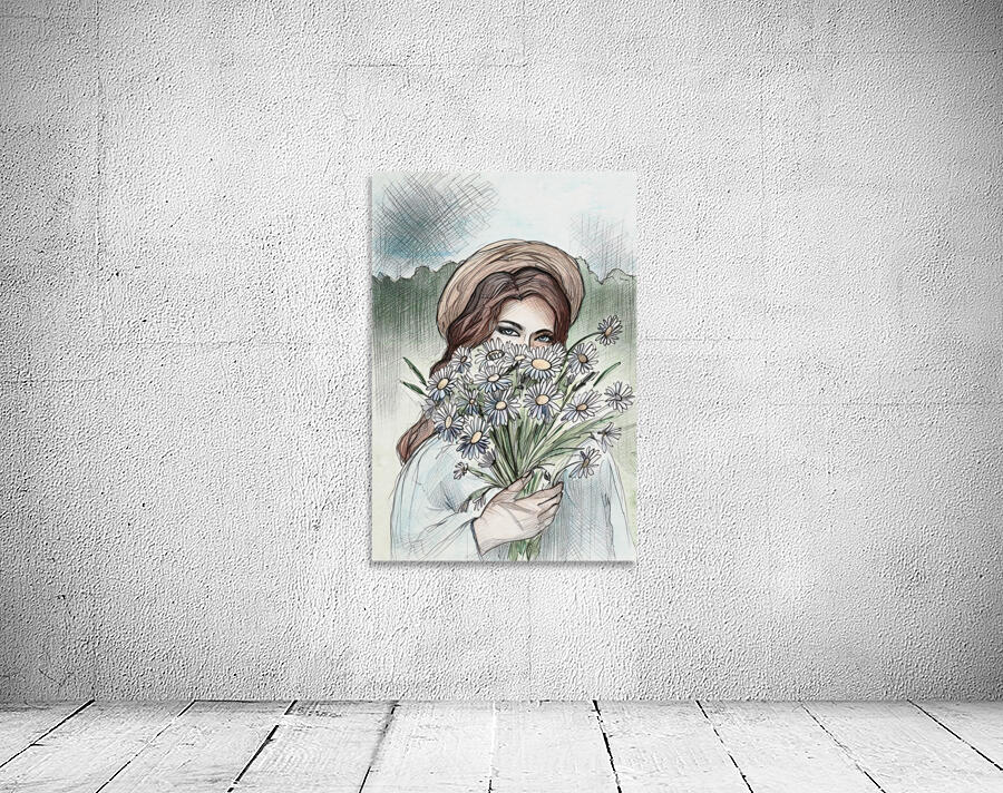 ArtXcl 174 woman flowers hidden face illustration  Wall Preview