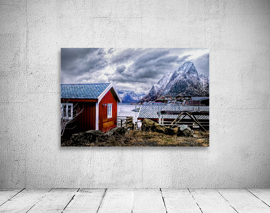 Reine Rorbu Mountain Landscape Wall Preview