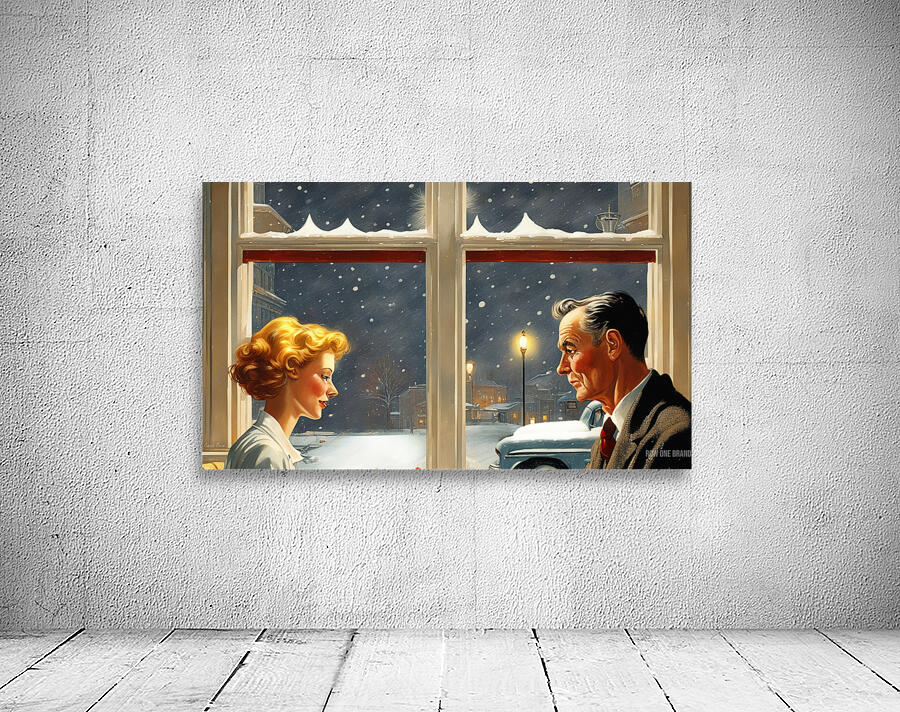 snowy night at the diner  Wall Preview