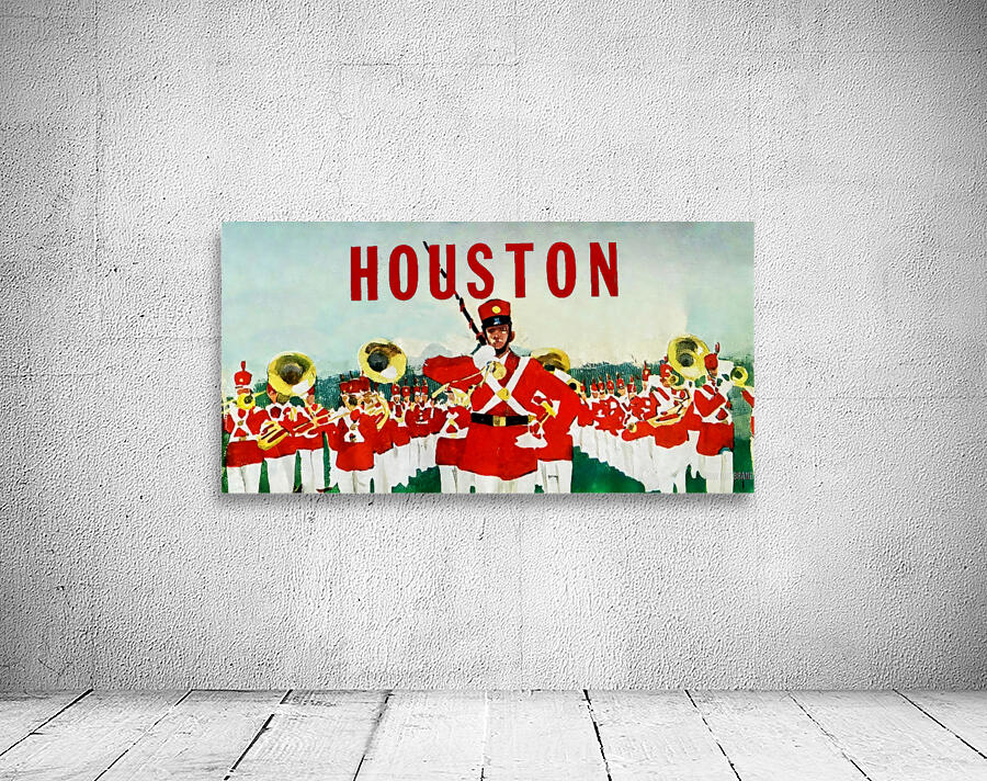 vintage houston marching band art  Wall Preview