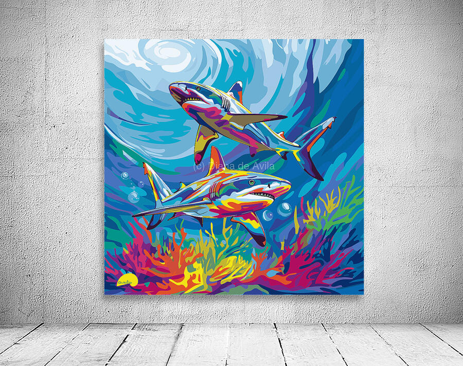 Painted Shark Samba  Wall Preview
