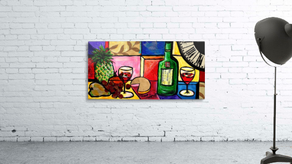 Still Life Fruit and Wine by Everett Spruill