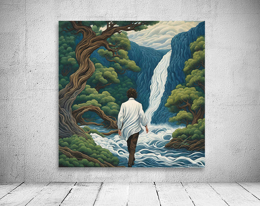 Falls at the Wild Sapphire River Wall Preview