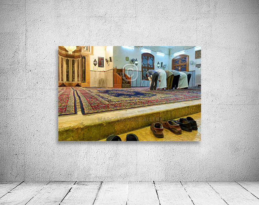 Syria. Akeppo. Men praying in the mosque Wall Preview