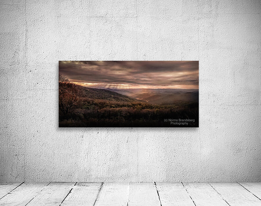Blue Ridge Parkway Glassmine Overlook Sunset Panorama Wall Preview