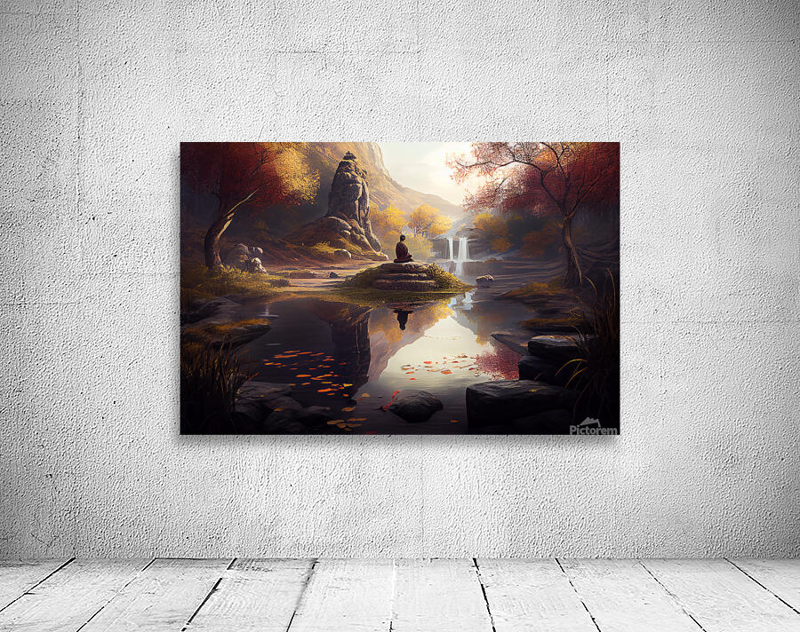 Watercolor painting with multi colored abstract backgrounds generative AI Wall Preview