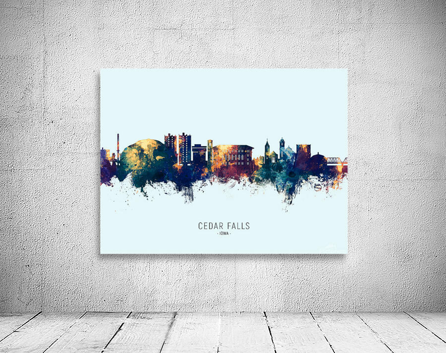 Cedar Falls Iowa Skyline Wall Preview