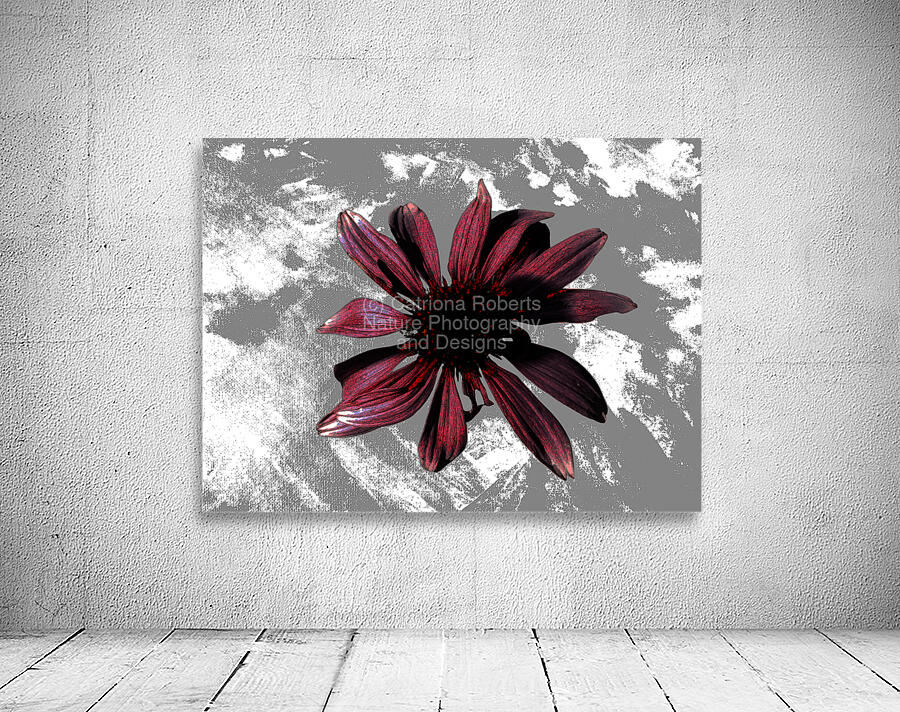 Abstract Textured Maroon Cone Flower Wall Preview