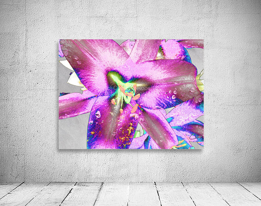 Abstract Colour Popping Lilies  Wall Preview