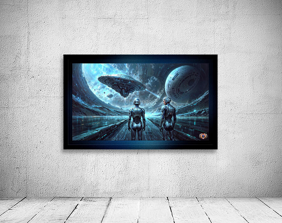 Planetary Trans-Dimensional Teleportation Outpost Mesmerizing AI Concept Art by Xzendor7 Wall Preview