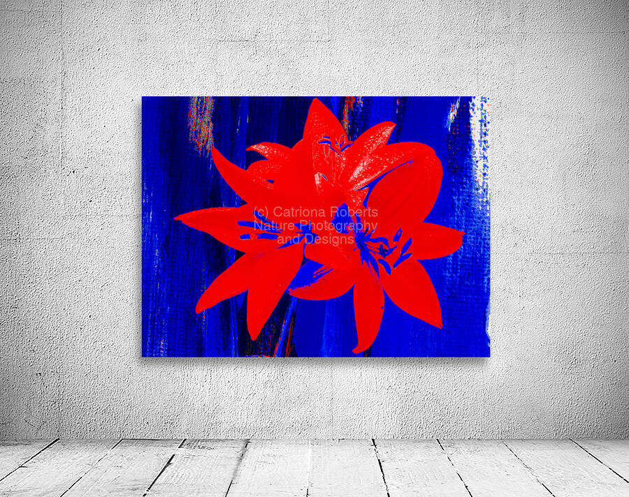  Abstract Bright Trio of Lilies Wall Preview