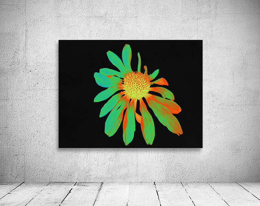 Abstract Neon Glowing Cone Flower  Wall Preview