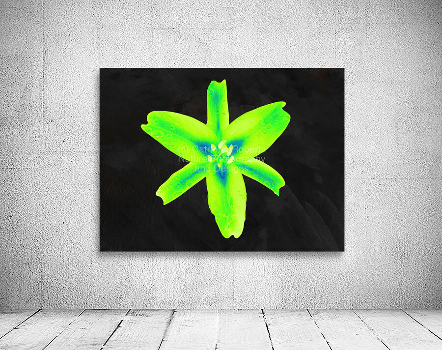  Abstract  Stunning Glowing Green Lily Wall Preview