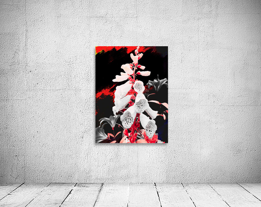 Abstract Dark Foxglove in Pink with Lilies Wall Preview