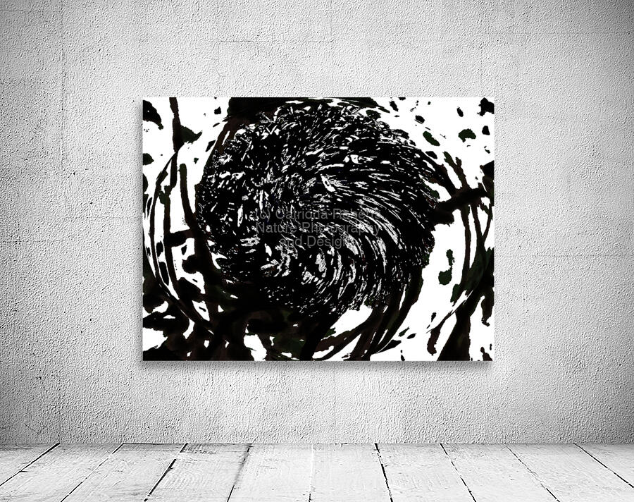  Abstract Swirling Black and White Woodland Plant Wall Preview