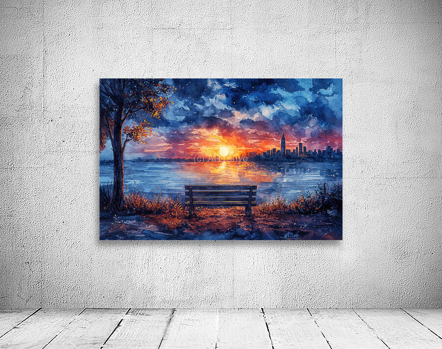 The Bench at the Citys Edge Wall Preview