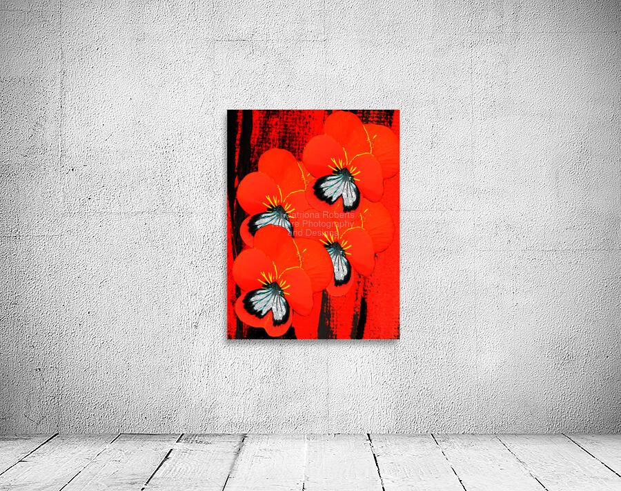  Abstract Red Pansy Bouquet  Wall Preview