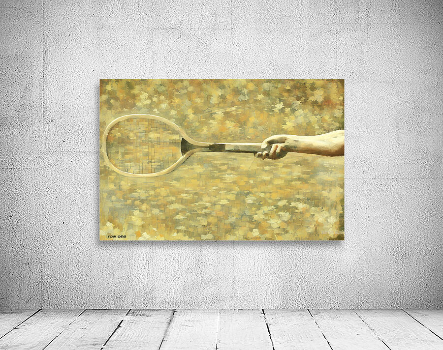 vintage tennis racket art Wall Preview