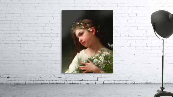 Girl with a Bouquet of Daisies by Jules Cyrille Cave Wall Preview