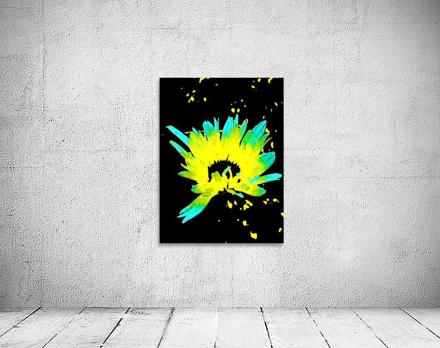 Abstract  Impressions of a Neon Illuminated Daisy Flower  Wall Preview