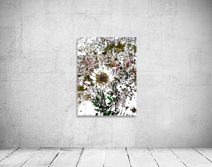 Abstract Green and White Daisy Flower Wall Preview