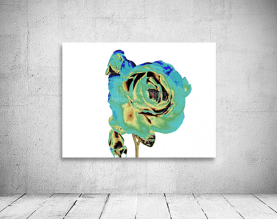 Abstract Cyan and Green Rose Wall Preview