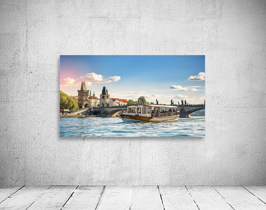 Touristic boat near the Charles bridge in Prague  1722607534.9764 Wall Preview